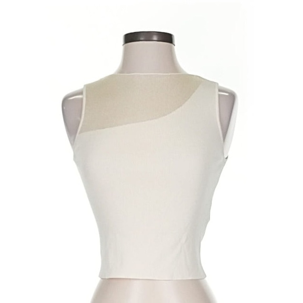 Zara Asymmetrical Sleeveless Mesh Top